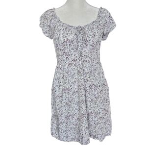 J.Crew White Floral Smocked Milkmaid Puff Sleeve Dress Coquette Cottagecore 2